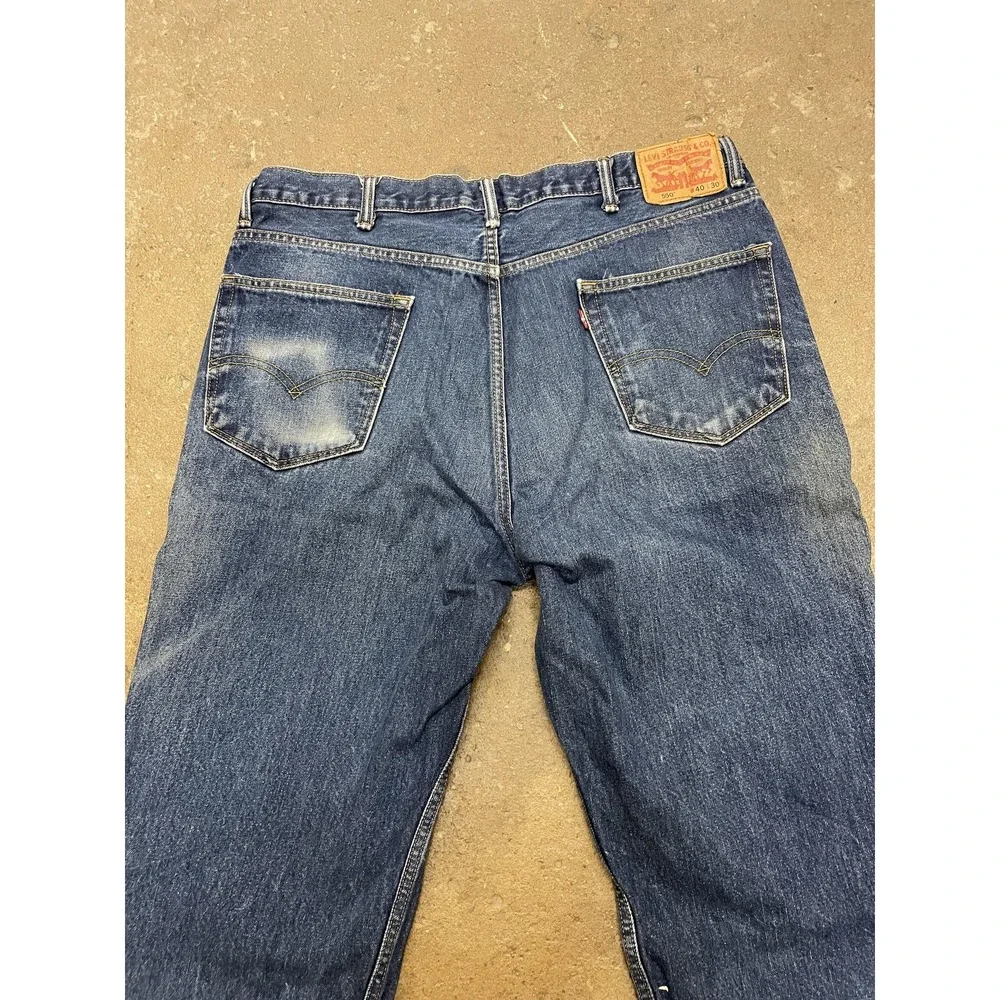 Levis 550 Jeans‎ Mens 40x30 Medium Wash Blue Relaxed Fit Tapered Leg Zip Fly